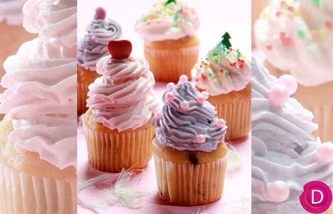 Συνταγή της ημέρας:Cupcakes βανίλιας με 2 διαφορετικά γκλασαρίσματα (ροζ και μοβ)