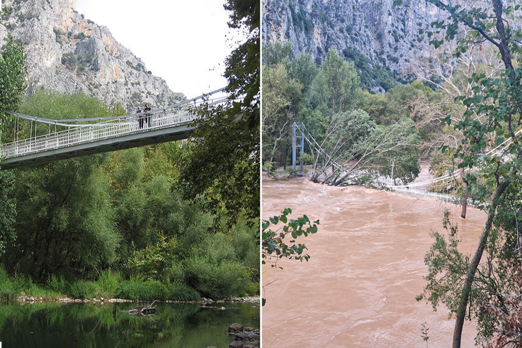 Γέφυρα Τεμπών: 18 μέτρα ύψος το νερό στην Κοιλάδα των Τεμπών