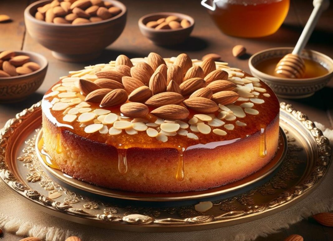 Κέικ με Μέλι και Αμύγδαλα: Μια Γλυκιά και Αρωματική Απόλαυση